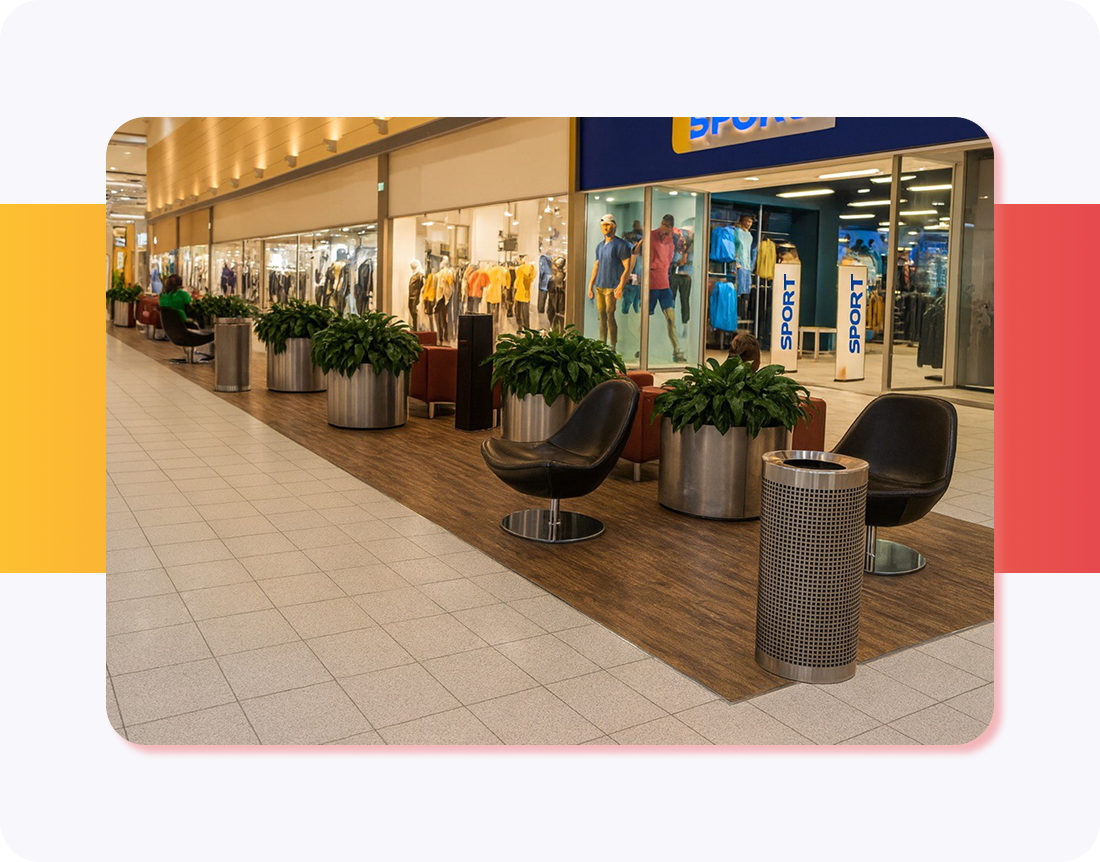 Укладка кварцвиниловой плитки в ТЦ "Мега"